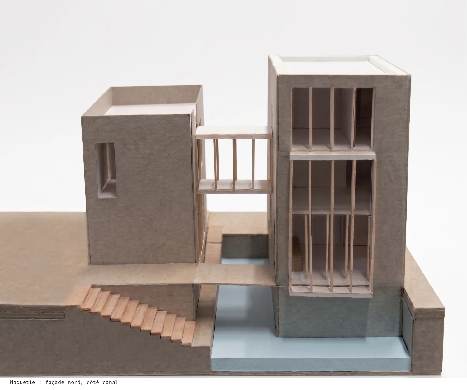 Maquette du projet : façade nord, côté canal