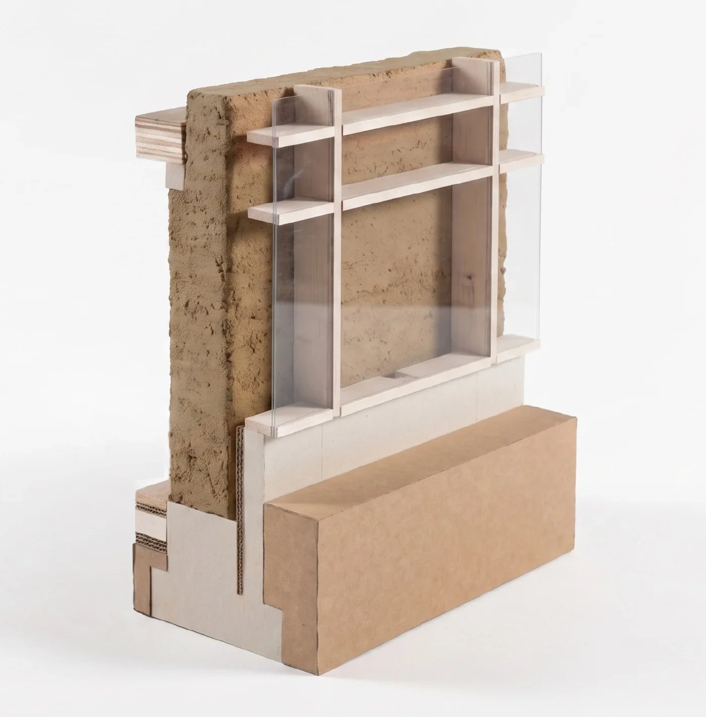 Détail du mur Trombe : mock-up au 1:10