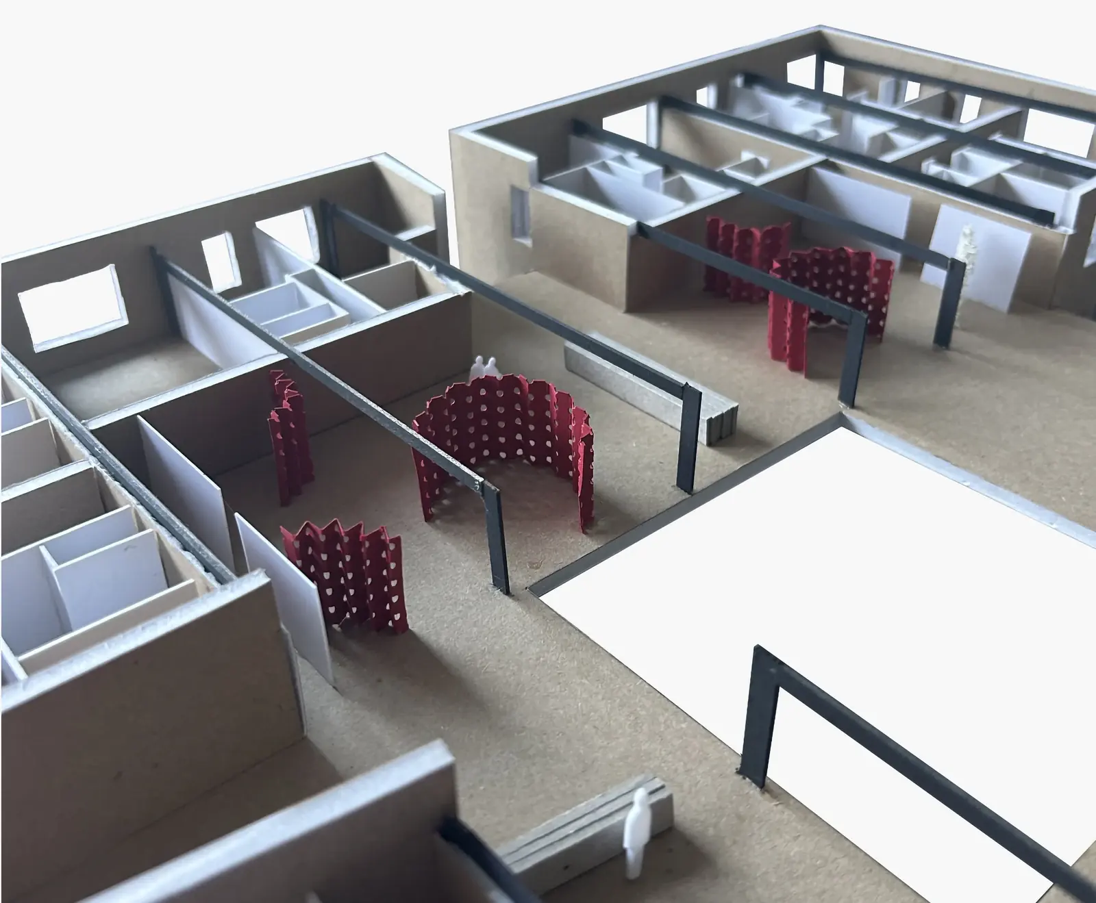 Maquette : les cuisines partagées ouvertes sur le patio
