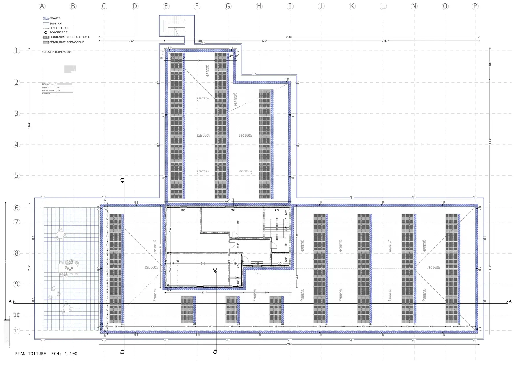 Plan de toiture, 1/100